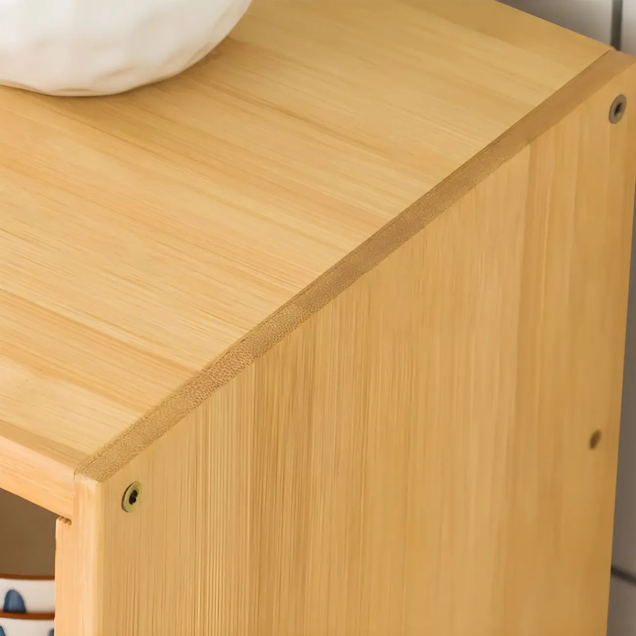 Vitrine moderne en bambou avec portes en acrylique