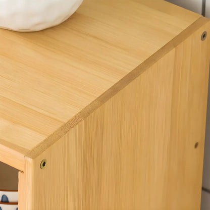 Vitrine moderne en bambou avec portes en acrylique