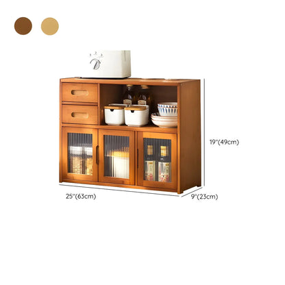 Vitrine moderne en bambou avec portes en acrylique