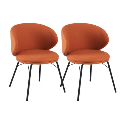 Chaise de salle à manger moderne en cuir rembourré avec pieds en métal