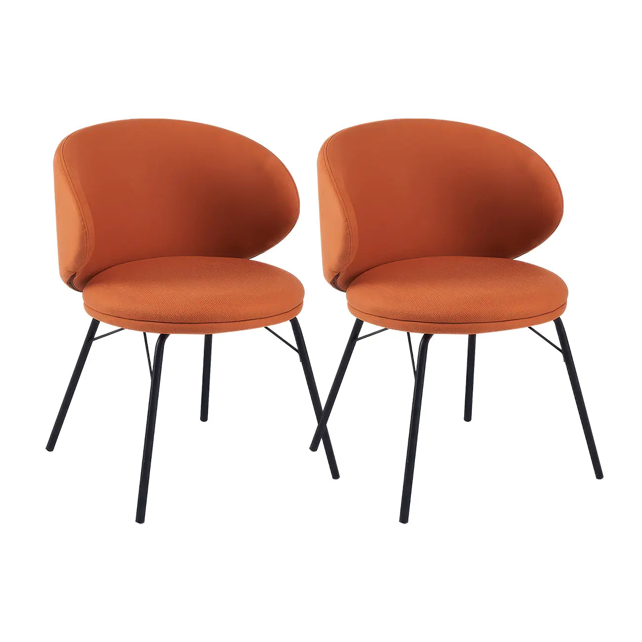 Chaise de salle à manger moderne en cuir rembourré avec pieds en métal