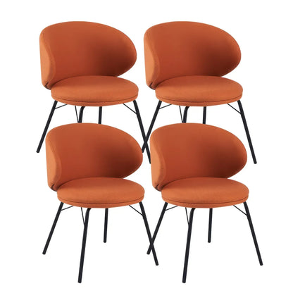 Chaise de salle à manger moderne en cuir rembourré avec pieds en métal