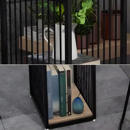 Tables de bar modernes en bois naturel et métal avec rangement