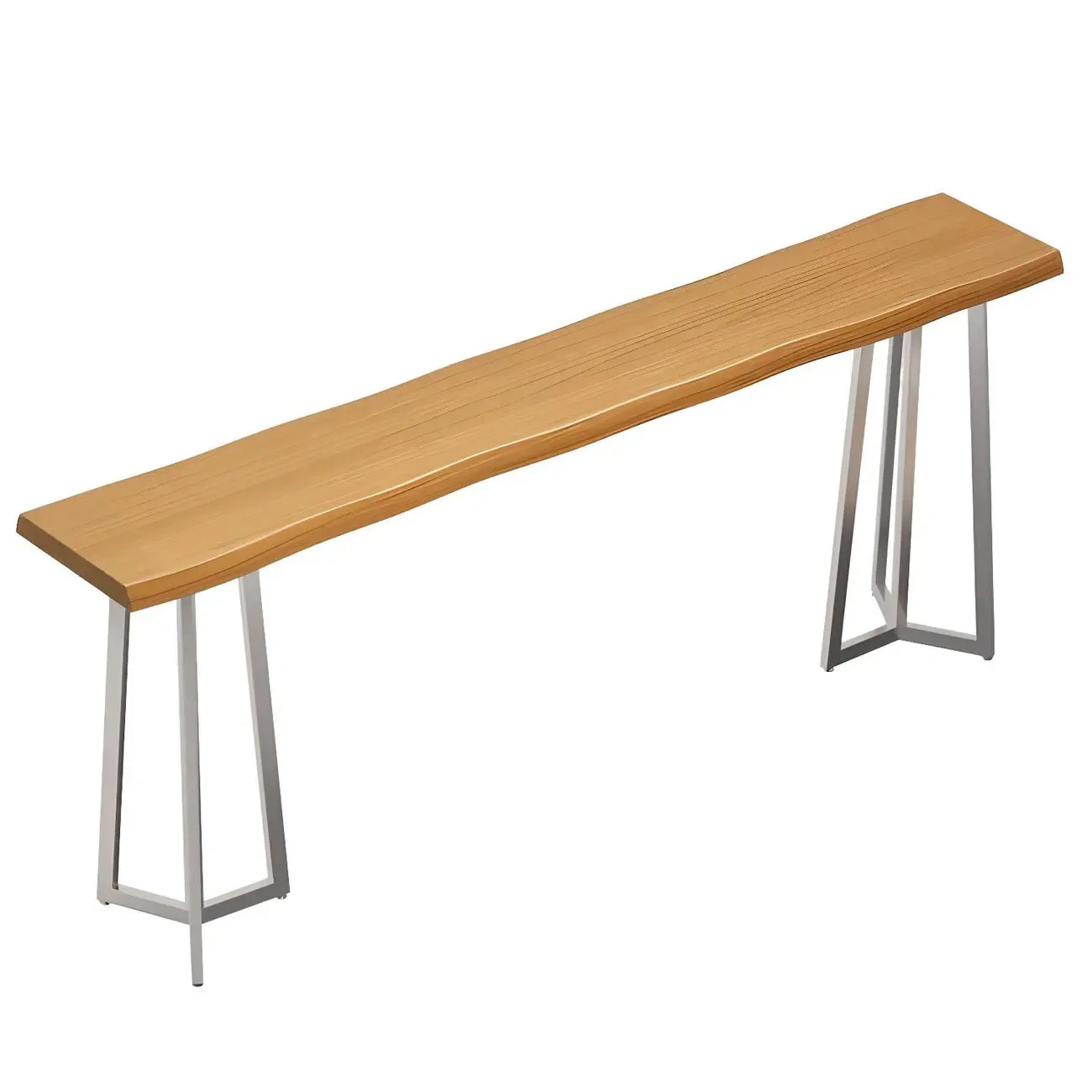 Table de bar élégante en bois avec piètement argenté pour pub