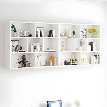 Bibliothèque murale cubique en bois blanc