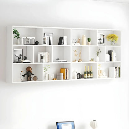 Bibliothèque murale cubique en bois blanc