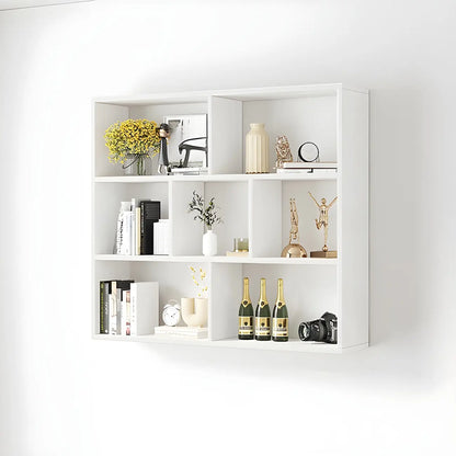 Bibliothèque murale cubique en bois blanc