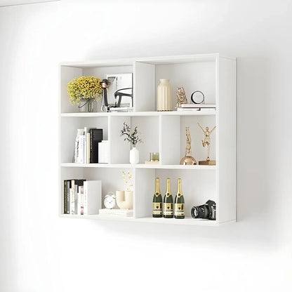 Bibliothèque murale cubique en bois blanc