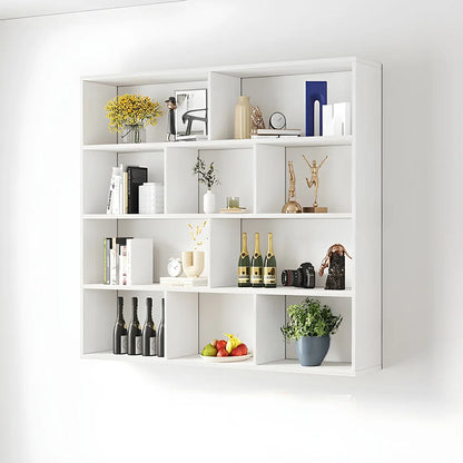 Bibliothèque murale cubique en bois blanc