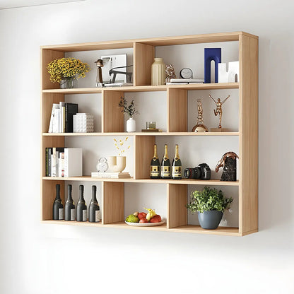 Bibliothèque murale cubique en bois blanc