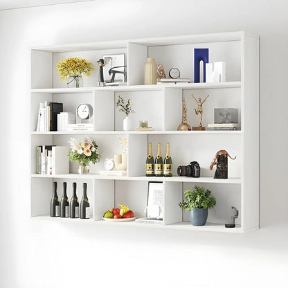 Bibliothèque murale cubique en bois blanc