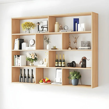 Bibliothèque murale cubique en bois blanc