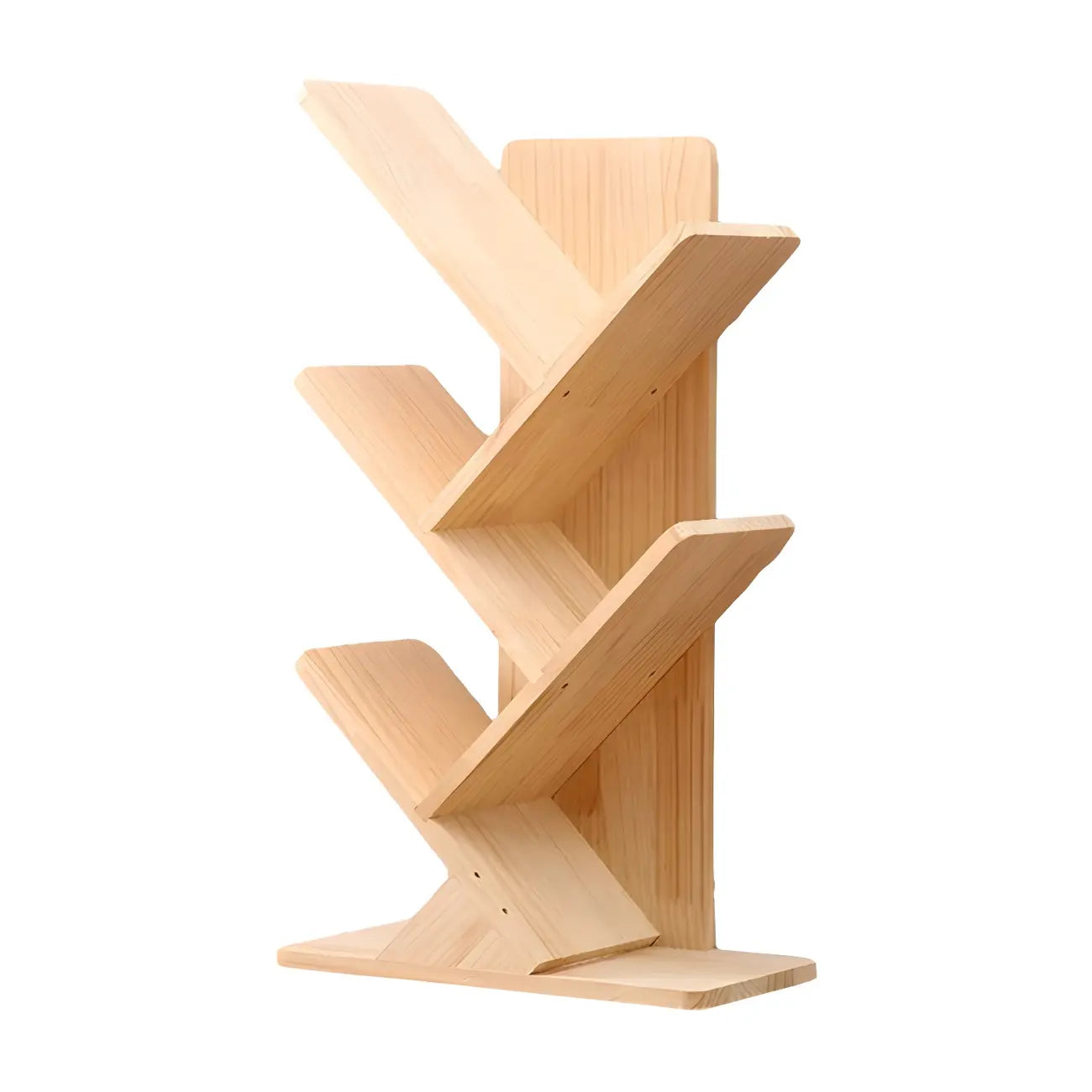 Étagère bibliothèque tendance en bois brun en forme d'arbre
