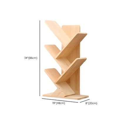 Étagère bibliothèque tendance en bois brun en forme d'arbre