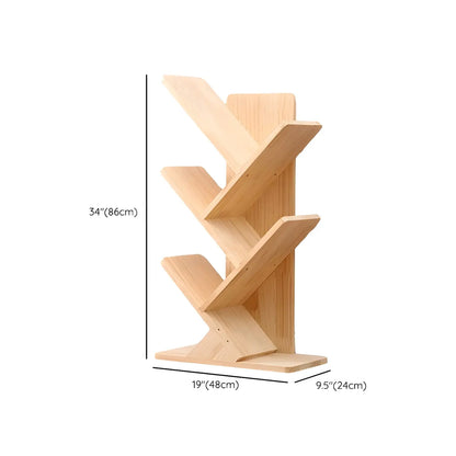 Étagère bibliothèque tendance en bois brun en forme d'arbre