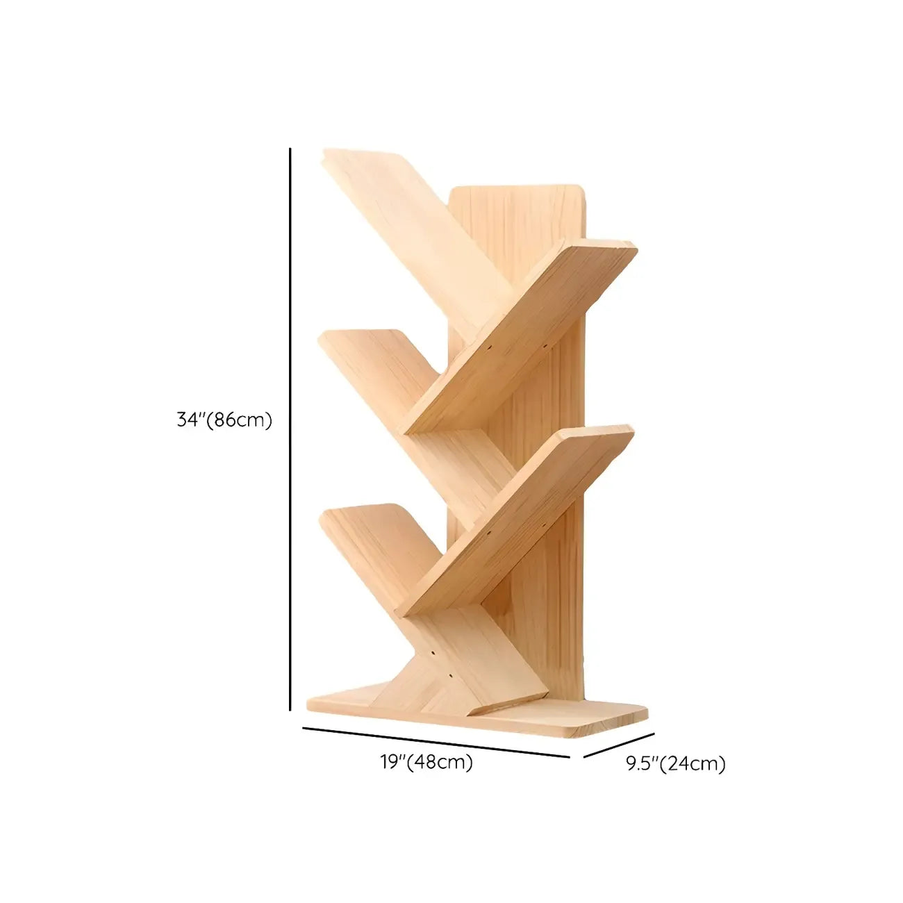 Étagère bibliothèque tendance en bois brun en forme d'arbre