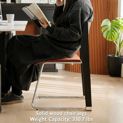 Ensemble de 2 chaises de salle à manger modernes en bois et velours, dossier ouvert, sans accoudoirs