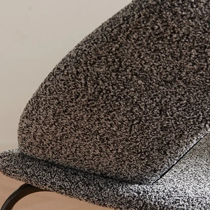 Chaise de salle à manger en lin de style moderne du milieu du siècle avec pieds en acier