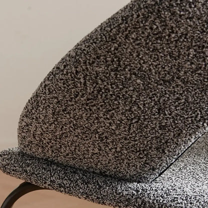 Chaise de salle à manger en lin de style moderne du milieu du siècle avec pieds en acier