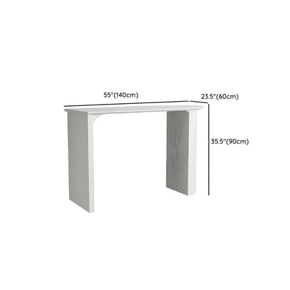 Tables de bar modernes blanches à double piétement en bois de forme libre