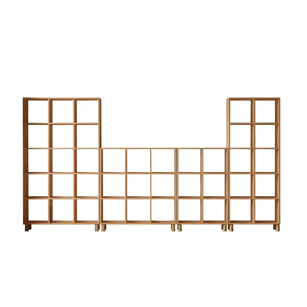 Bibliothèque moderne en bois naturel cubique à dos ouvert