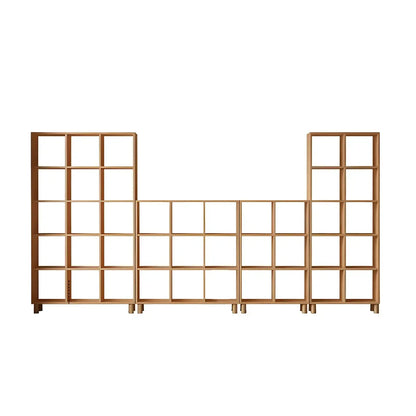 Bibliothèque moderne en bois naturel cubique à dos ouvert