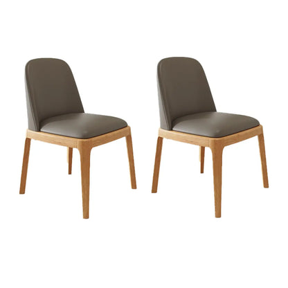 Ensemble de 2 chaises de salle à manger modernes rembourrées en bois d'hévéa