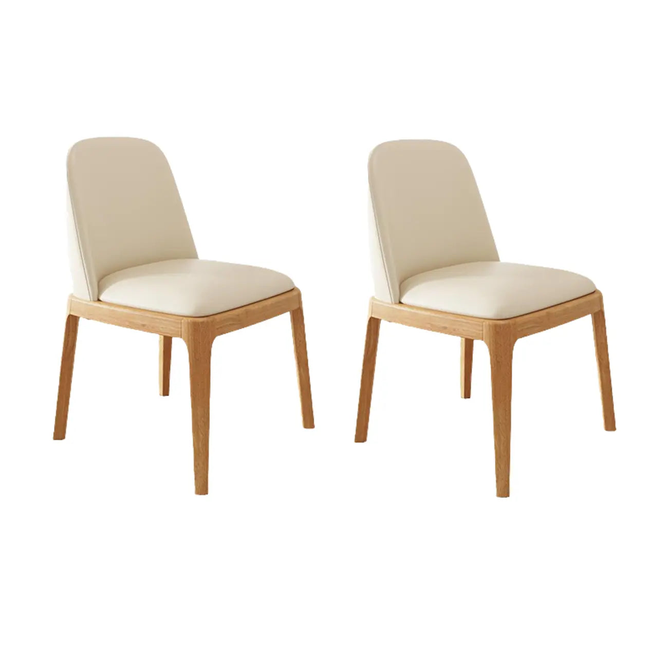 Ensemble de 2 chaises de salle à manger modernes rembourrées en bois d'hévéa