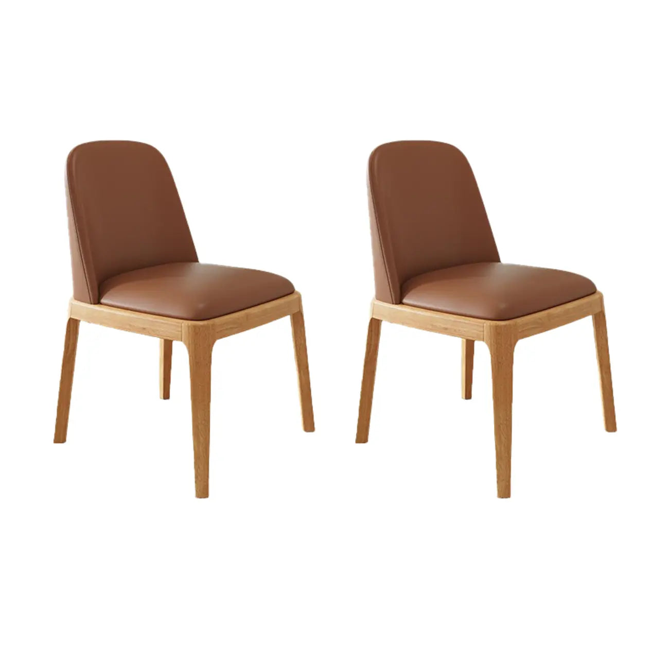 Ensemble de 2 chaises de salle à manger modernes rembourrées en bois d'hévéa