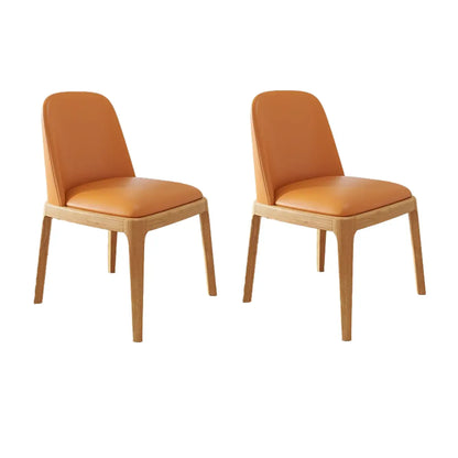 Ensemble de 2 chaises de salle à manger modernes rembourrées en bois d'hévéa