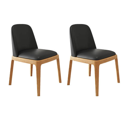 Ensemble de 2 chaises de salle à manger modernes rembourrées en bois d'hévéa