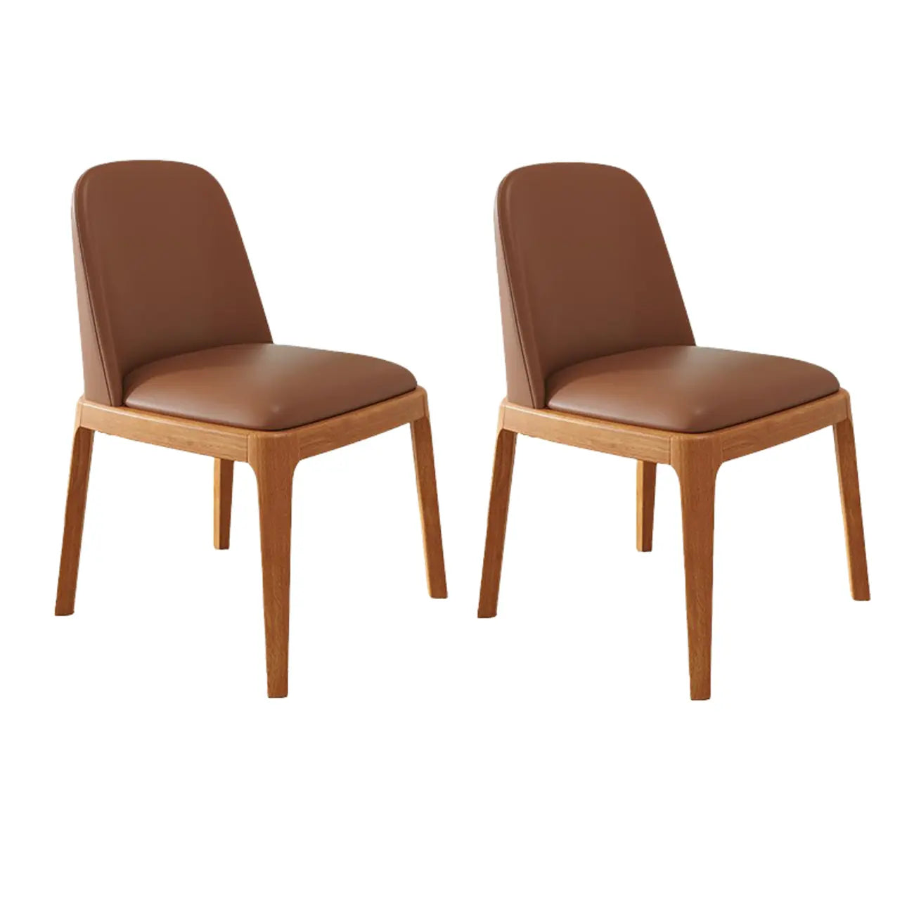 Ensemble de 2 chaises de salle à manger modernes rembourrées en bois d'hévéa