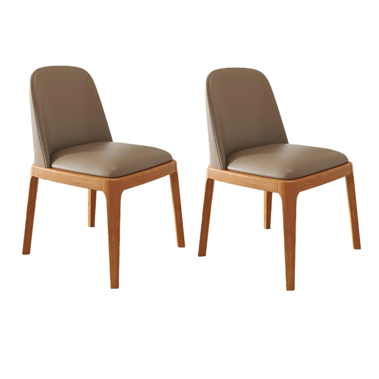 Ensemble de 2 chaises de salle à manger modernes rembourrées en bois d'hévéa