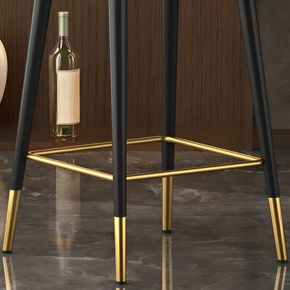 Tabouret de bar pivotant en cuir Art Déco avec coussin seau