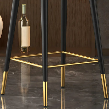 Tabouret de bar pivotant en cuir Art Déco avec coussin seau