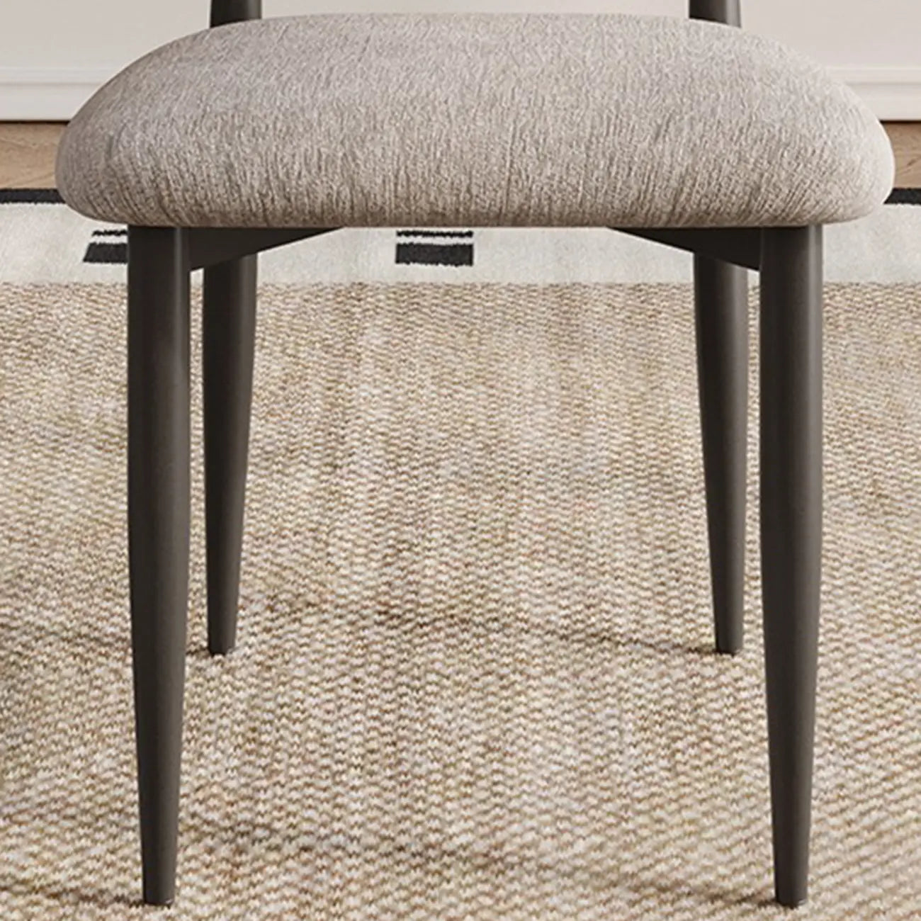 Ensemble de 2 chaises de salle à manger vintage en chenille, dossier bas et sans accoudoirs