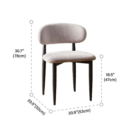 Ensemble de 2 chaises de salle à manger vintage en chenille, dossier bas et sans accoudoirs