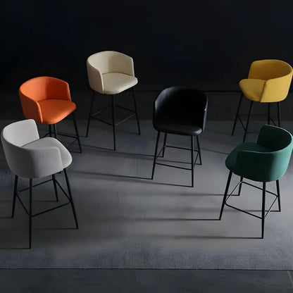 Tabourets de bar hauts à oreilles en similicuir de type seau