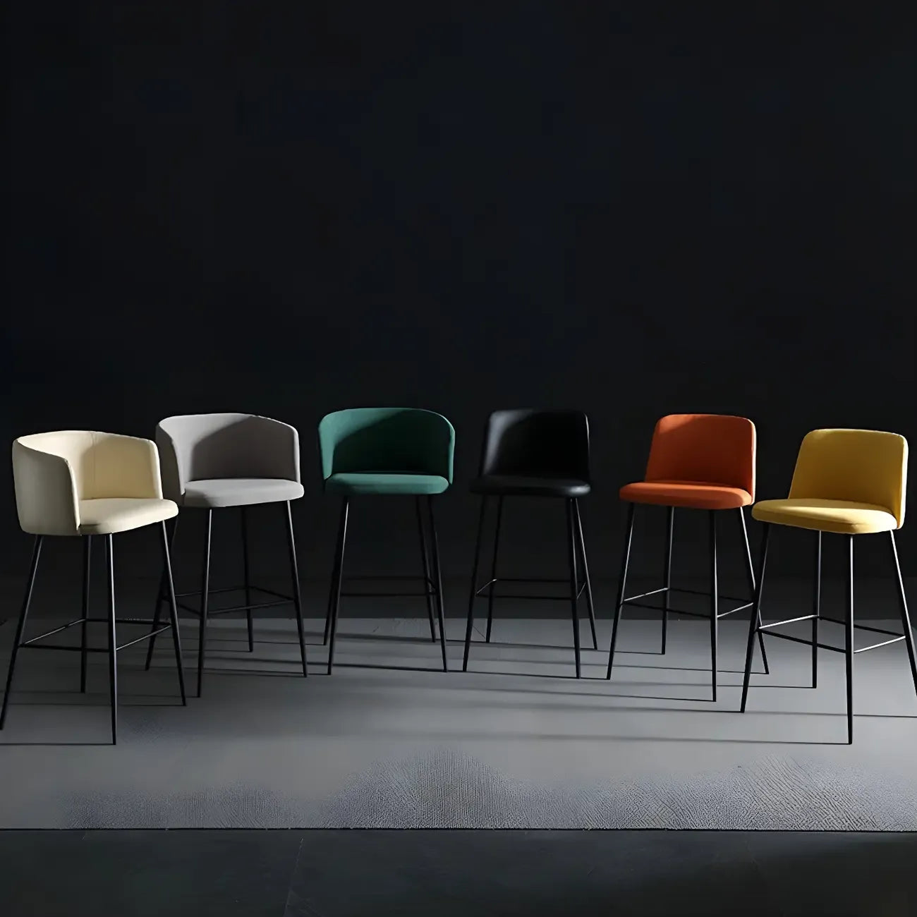 Tabourets de bar hauts à oreilles en similicuir de type seau