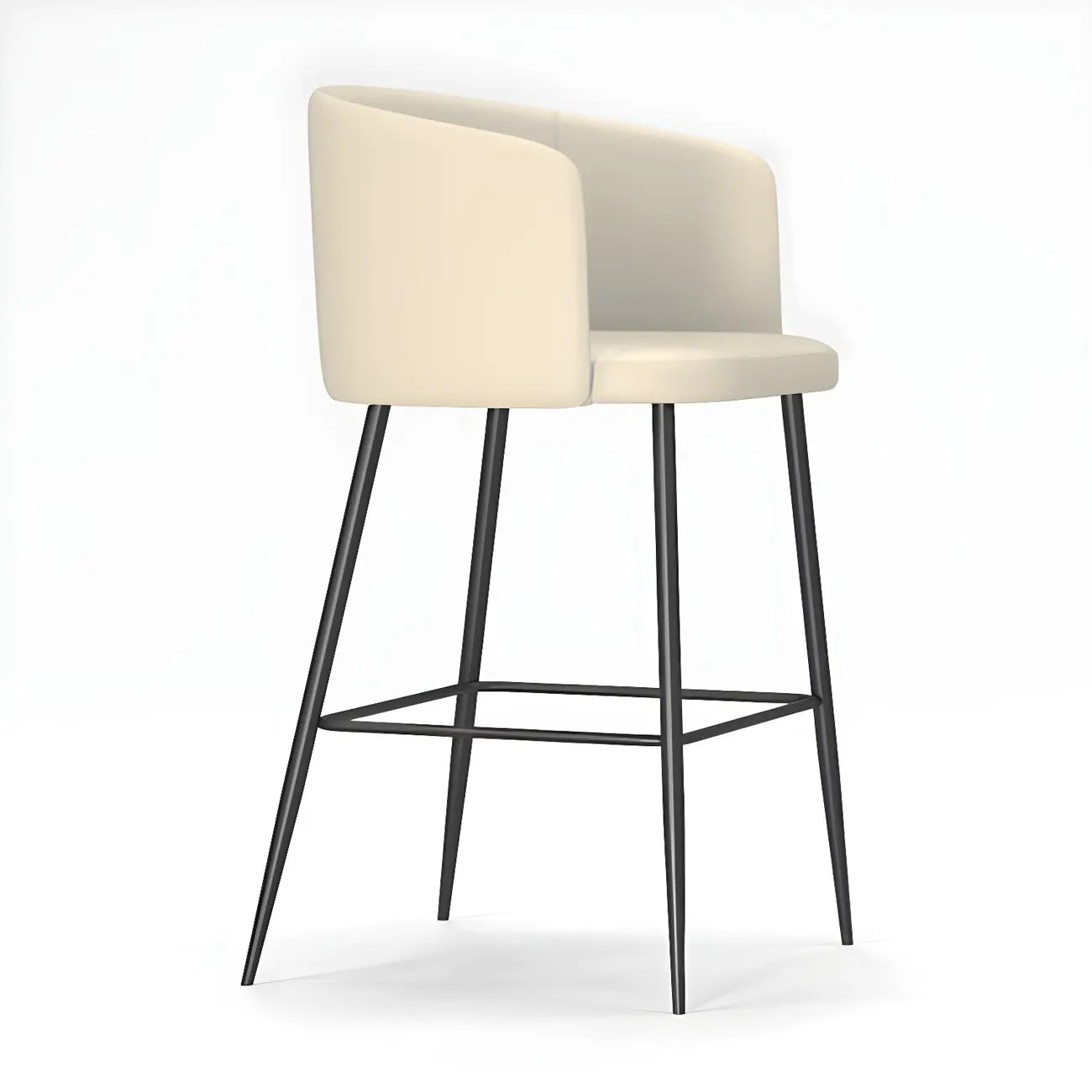 Tabourets de bar hauts à oreilles en similicuir de type seau