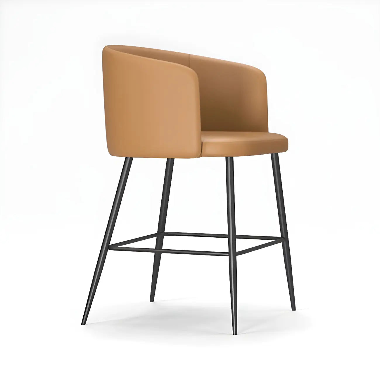 Tabourets de bar hauts à oreilles en similicuir de type seau