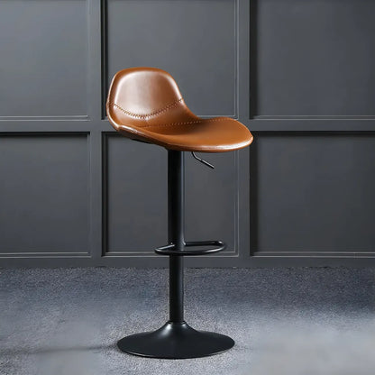 Tabourets de bar traditionnels en cuir réglables avec dossier pour la maison