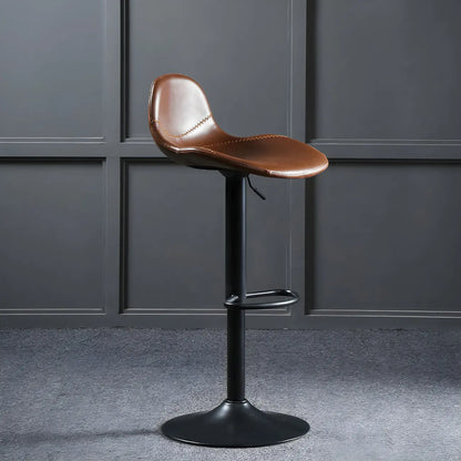 Tabourets de bar traditionnels en cuir réglables avec dossier pour la maison