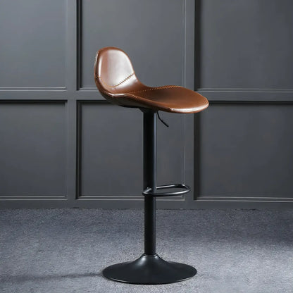 Tabourets de bar traditionnels en cuir réglables avec dossier pour la maison