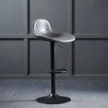 Tabourets de bar traditionnels en cuir réglables avec dossier pour la maison