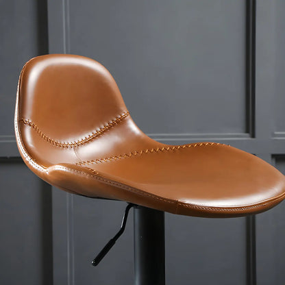 Tabourets de bar traditionnels en cuir réglables avec dossier pour la maison