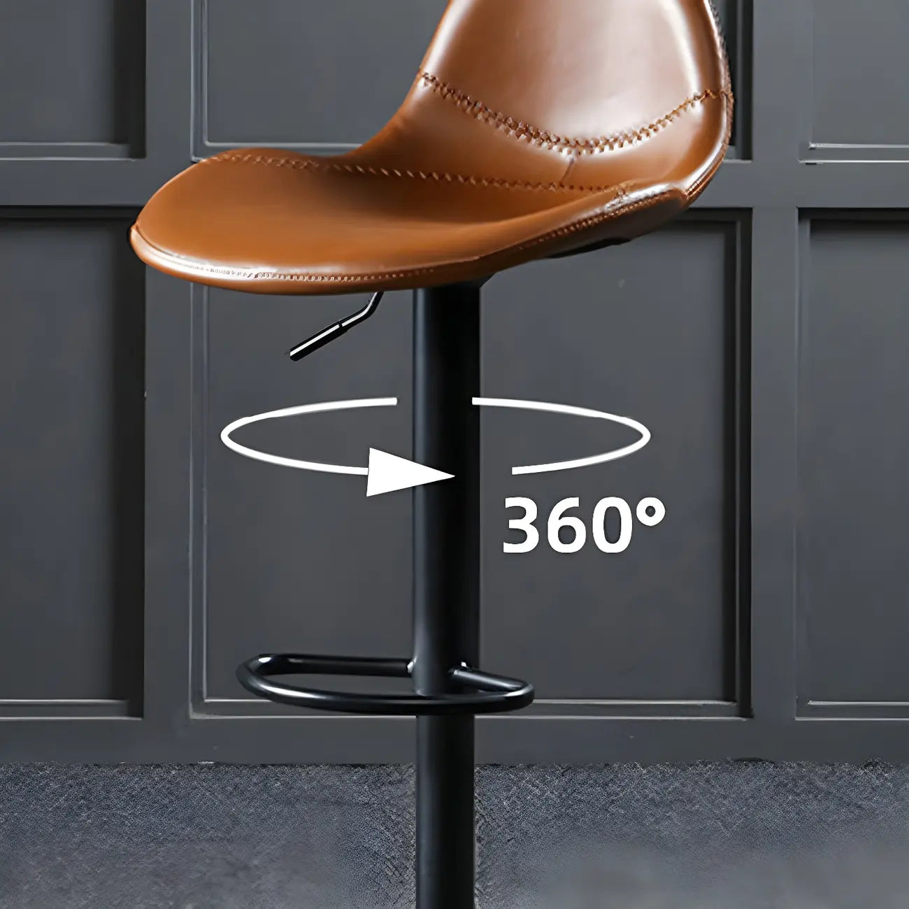 Tabourets de bar traditionnels en cuir réglables avec dossier pour la maison