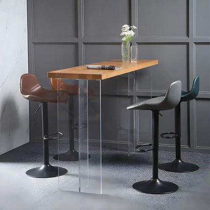 Tabourets de bar traditionnels en cuir réglables avec dossier pour la maison