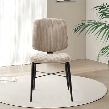 Chaises de salle à manger nordiques rembourrées en bois massif sans accoudoirs