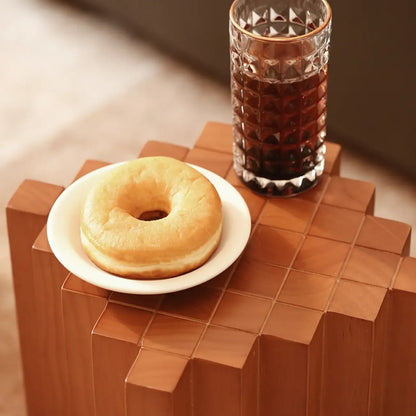 Table d'appoint carrée en bois massif pour salon